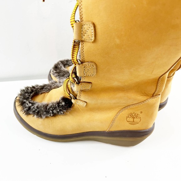 Timberland Brown Lace-Up Boots with Faux Fur - Picture 6 of 9